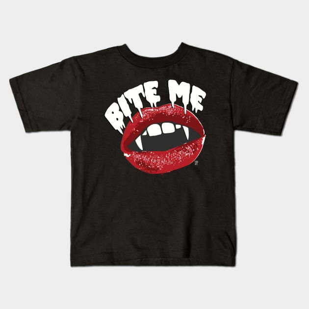 BITE ME Kids T-Shirt by toddgoldmanart